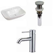 AMERICAN IMAGINATIONS 23.5-in. W Above Counter White Vessel Set For 1 Hole Center Faucet AI-30282